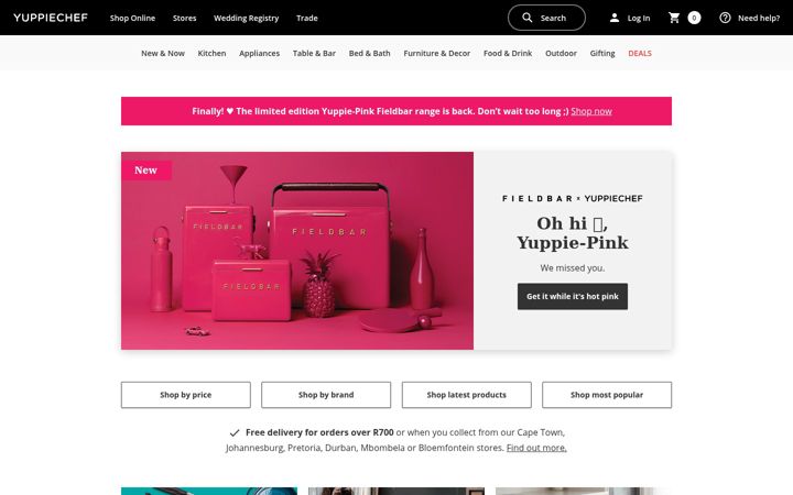 Screenshot of yuppiechef.com