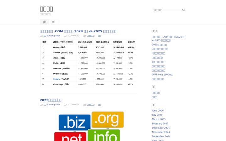 Screenshot of yuwang.com