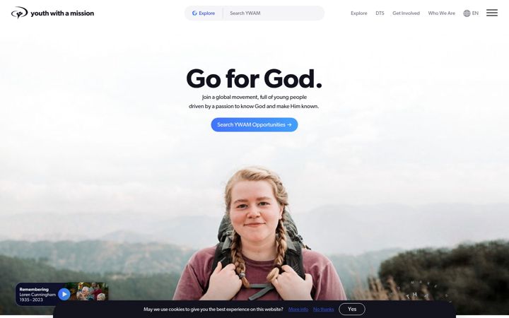 Screenshot of ywam.org