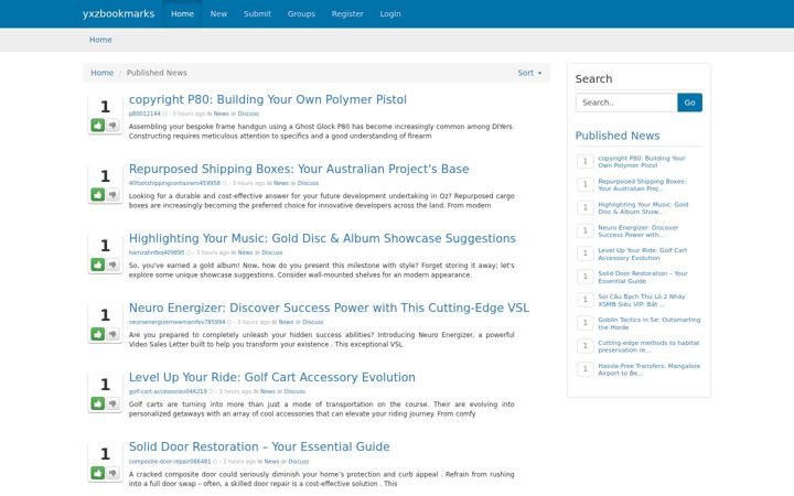Screenshot of yxzbookmarks.com