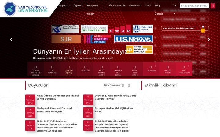 Screenshot of yyu.edu.tr