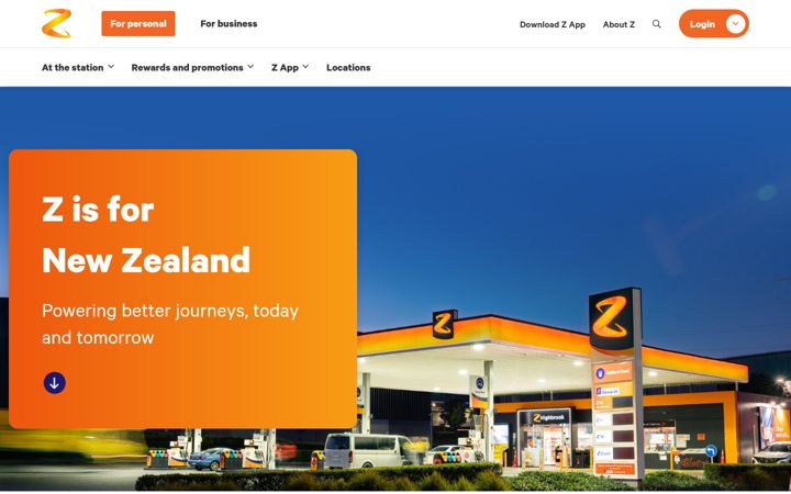 Screenshot of z.co.nz