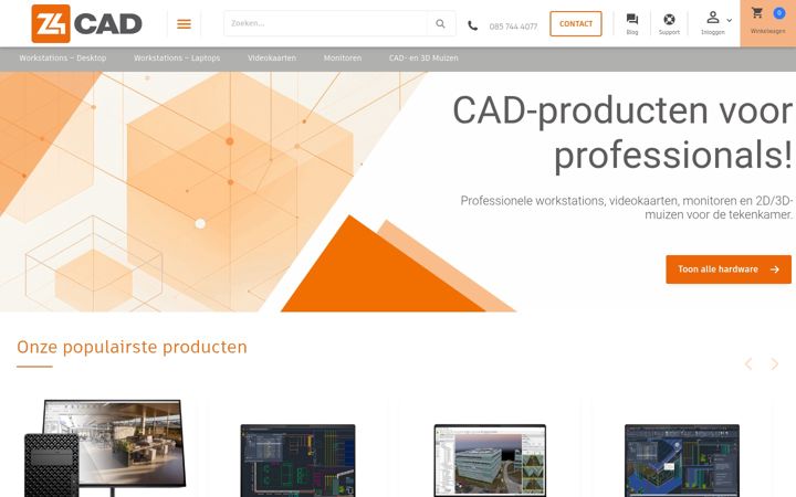 Screenshot ta' z4cad.nl