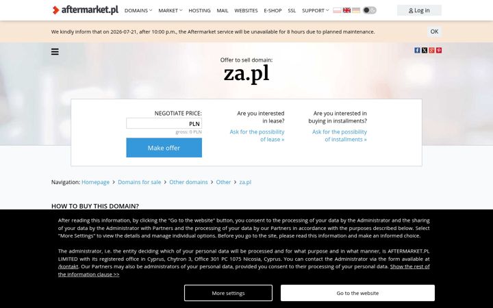 Screenshot of za.pl