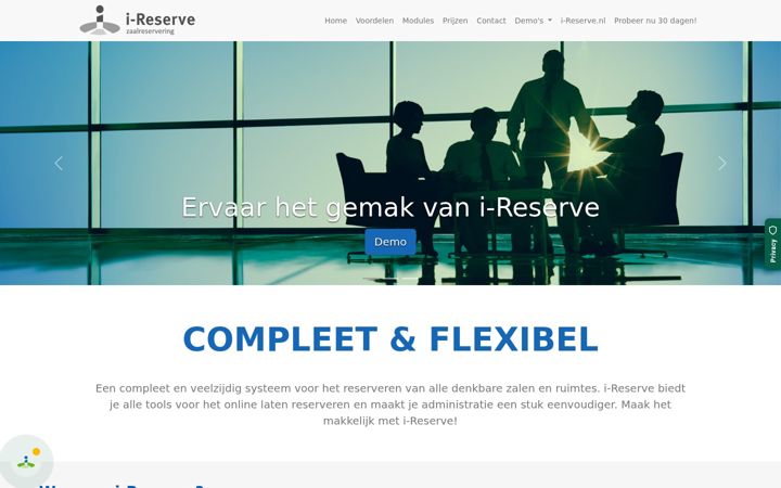 Screenshot of zaalreserveringen.nl