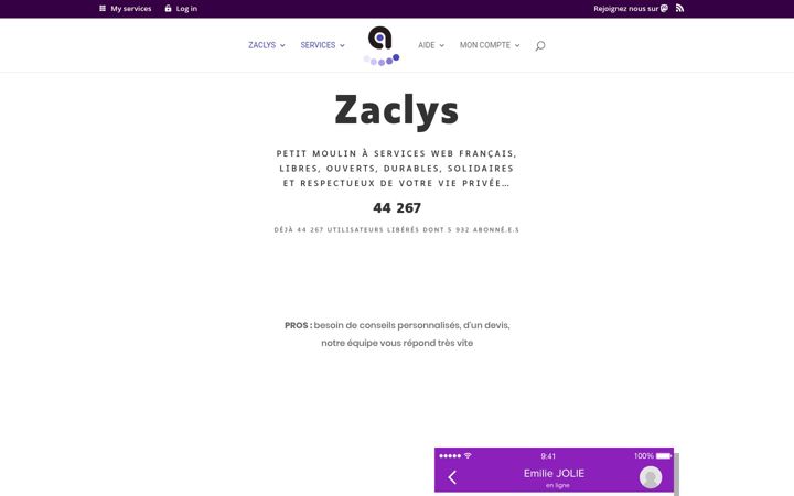 Screenshot of zaclys.com