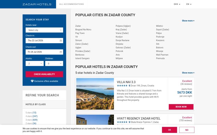 Screenshot of zadarhotelspage.com