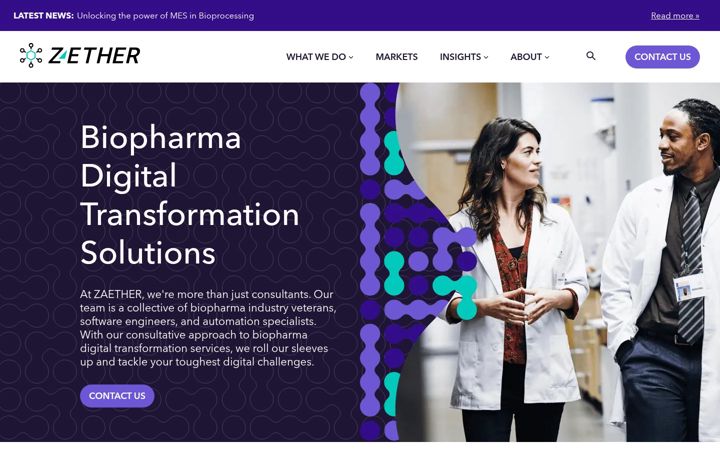 Screenshot of zaether.com