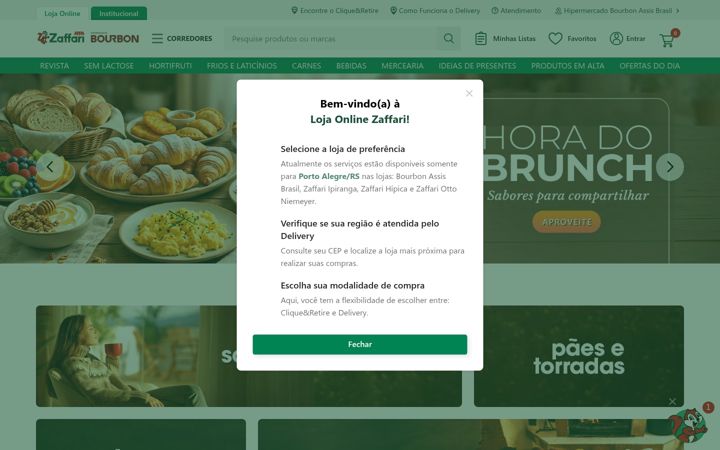 Screenshot of zaffari.com.br