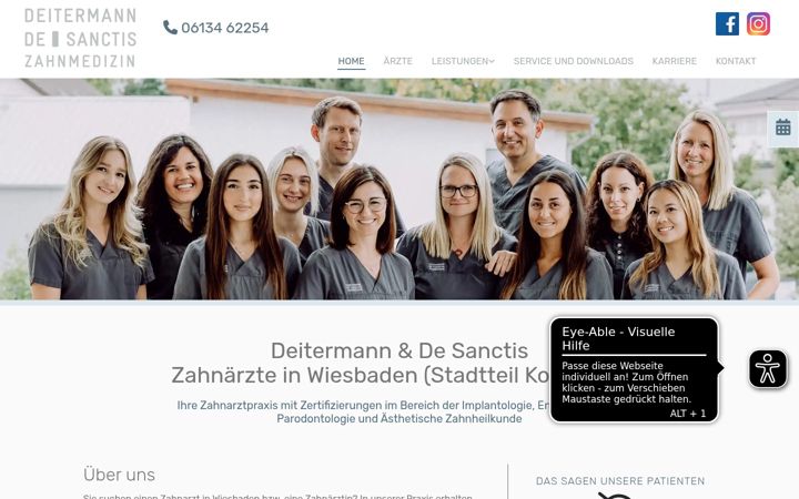 Screenshot ta' zahnaerzte-mainz.net