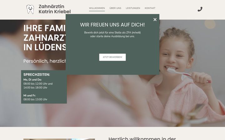 Screenshot of zahnaerztin-luedenscheid.de