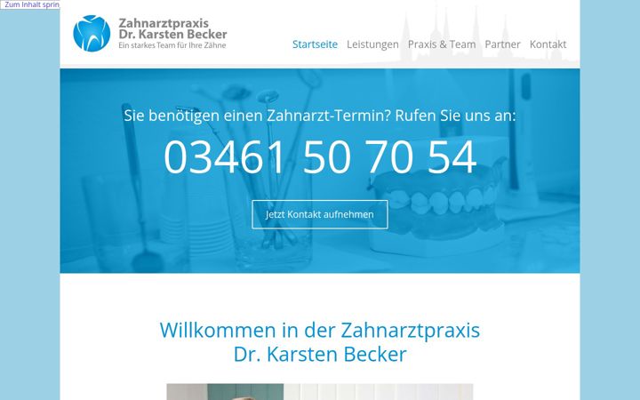 Snímek obrazovky zahnarzt-drbecker.de