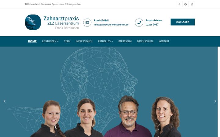 Snímek obrazovky zahnarzt-rheinsieg.de