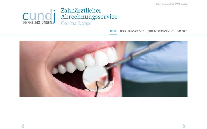 Screenshot von zahnarztabrechnung-cundj.de