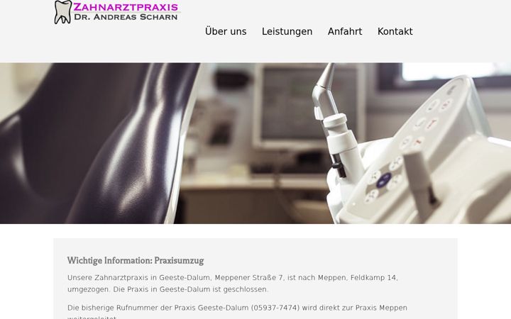 Screenshot του zahnarztpraxen-emsland.de