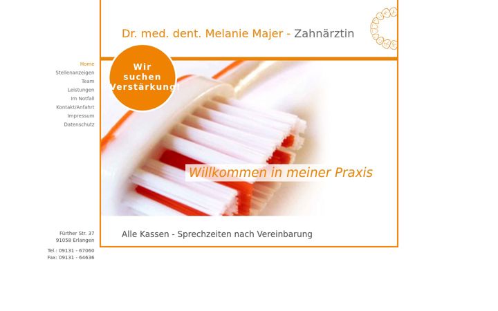Screenshot of zahnarztpraxis-bruck.de