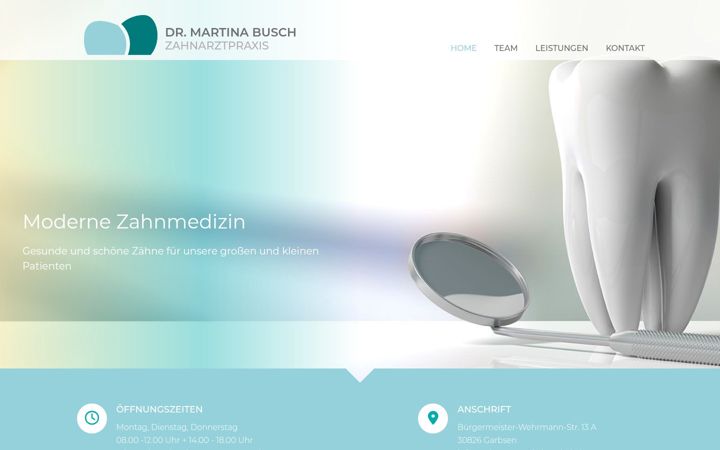 Screenshot stránky zahnarztpraxis-busch.de