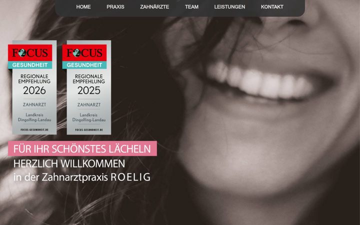Snimka zaslona za zahnarztpraxis-roelig.de