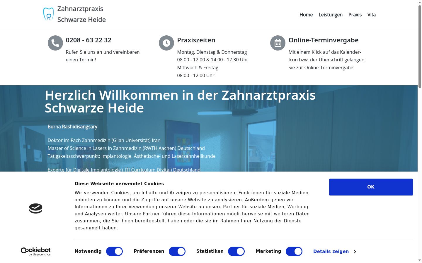Screenshot of the consent banner shown before any interaction