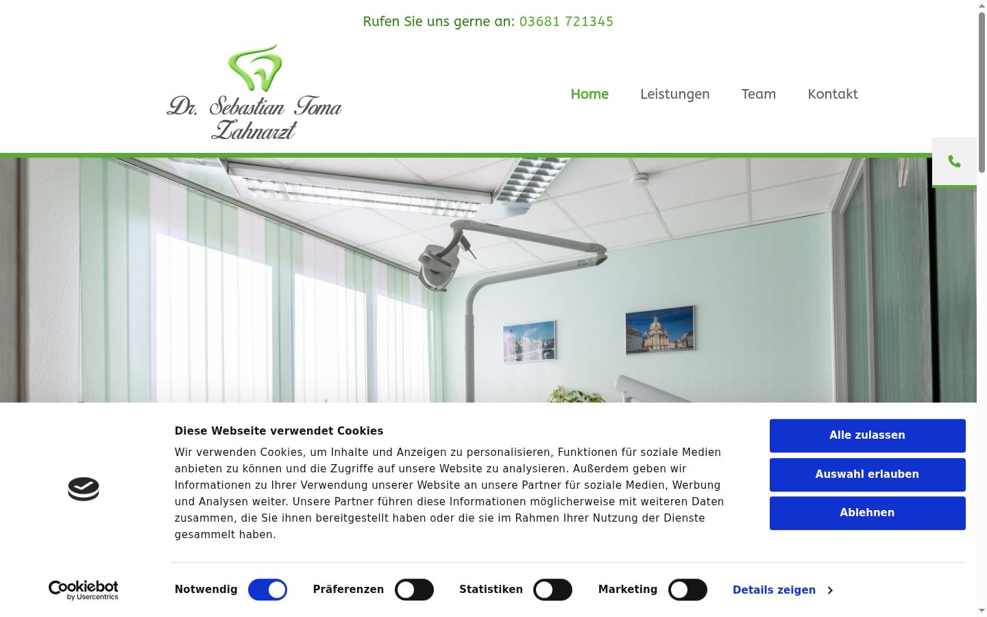 Screenshot del banner di consenso mostrato prima di qualsiasi interazione