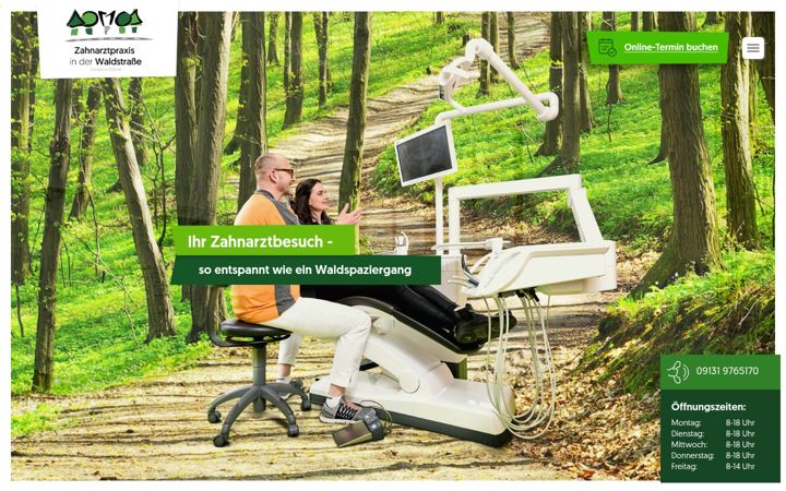 Screenshot of zahnarztpraxis-waldstrasse.de
