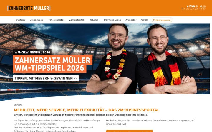 Ekraanipilt saidist zahnersatz-mueller.de
