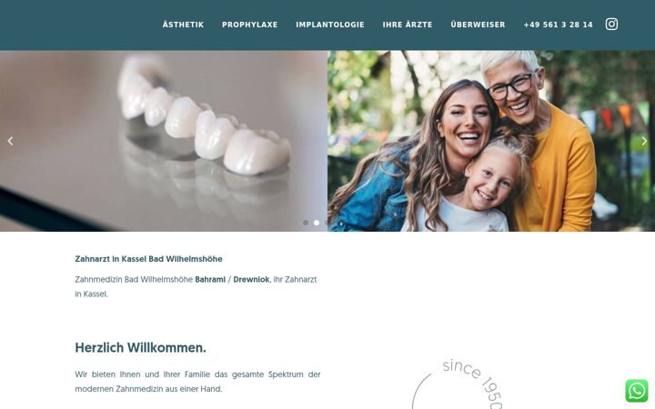 Skärmbild av zahnmedizin-bad-wilhelmshoehe.de