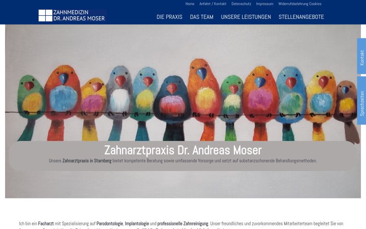 Екранна снимка на zahnmedizin-drmoser.de