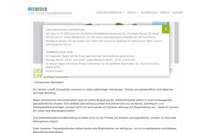 Screenshot of zahnspange-marburg.de