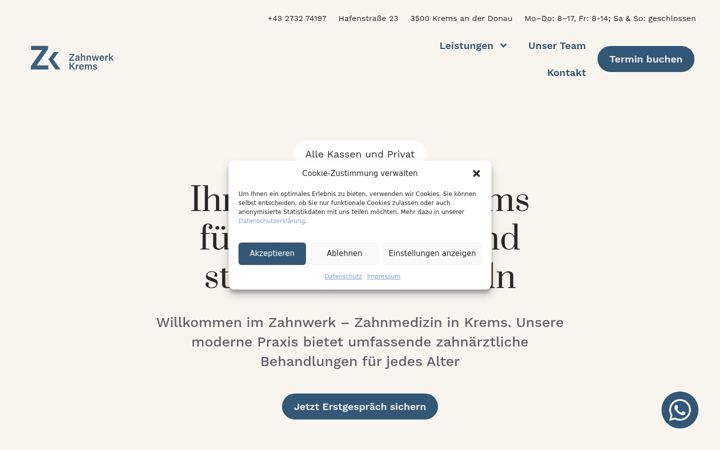 Screenshot of zahnwerkkrems.at
