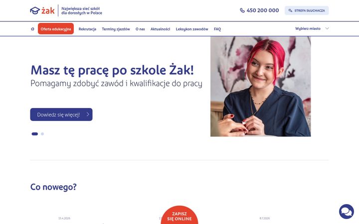 Screenshot of zak.edu.pl