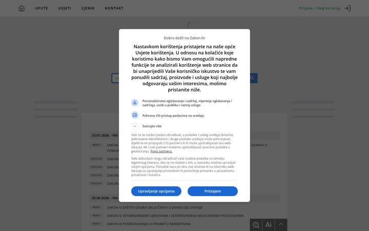 Screenshot of zakon.hr