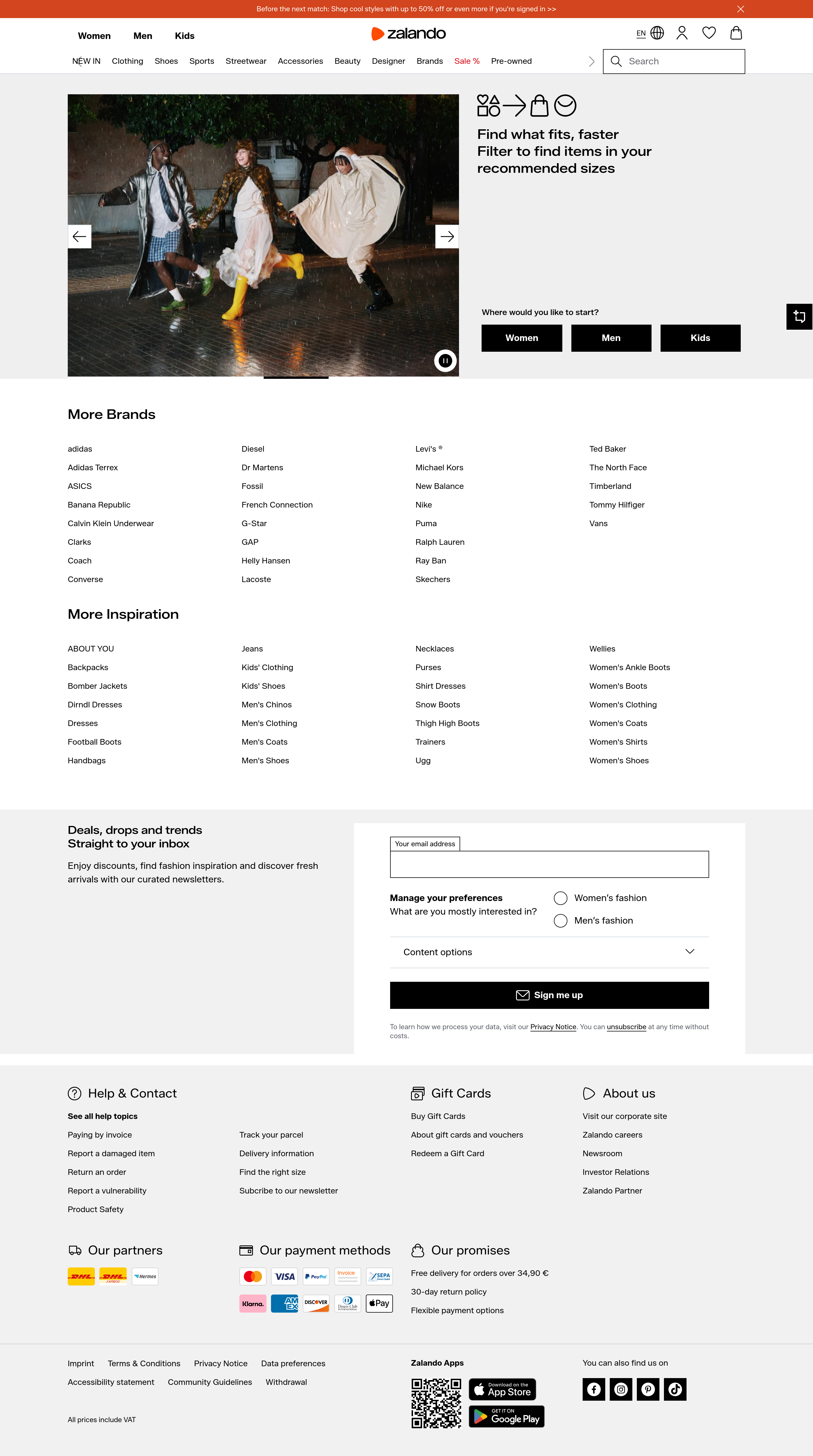 Screenshot of zalando.de