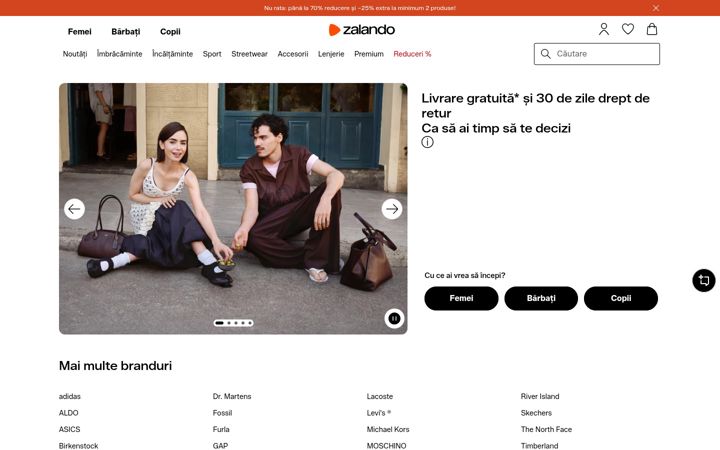 Screenshot ta' zalando.ro