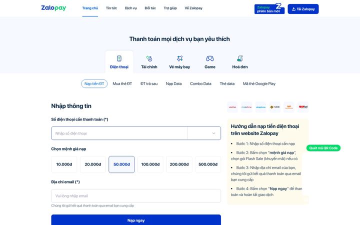 Screenshot of zalopay.com.vn