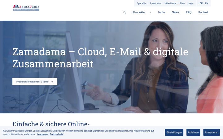 Screenshot of zamadama.de