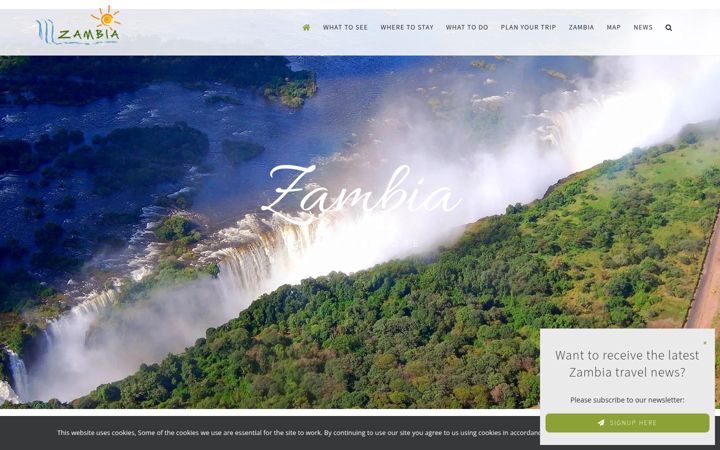 Screenshot of zambiatourism.com