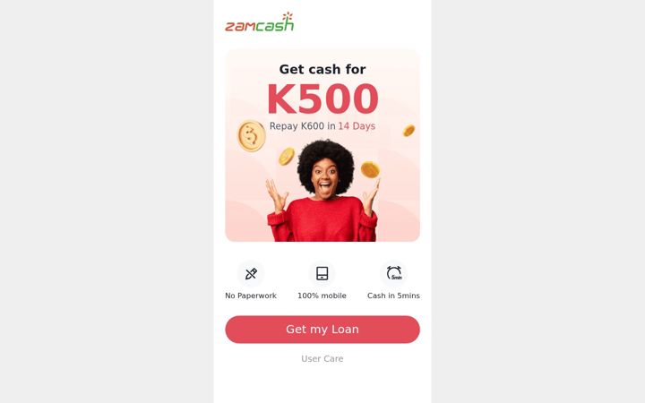 Screenshot of zamcash.com