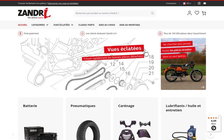 Screenshot ta' zandri.fr