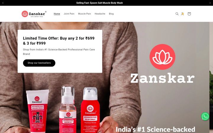 Screenshot von zanskarhealth.in
