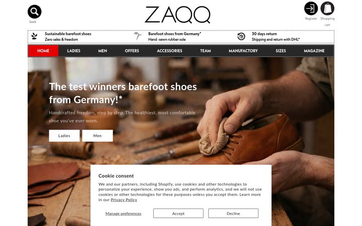 Екранна снимка на zaqq.ie