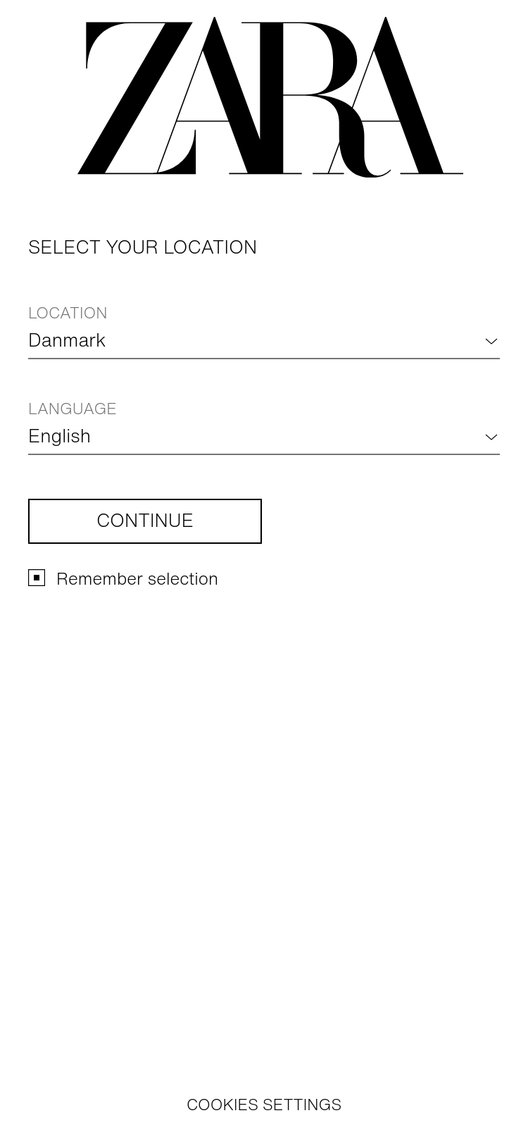 Mobile screenshot of zara.com