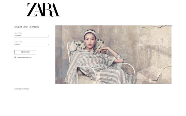 Screenshot of zara.com