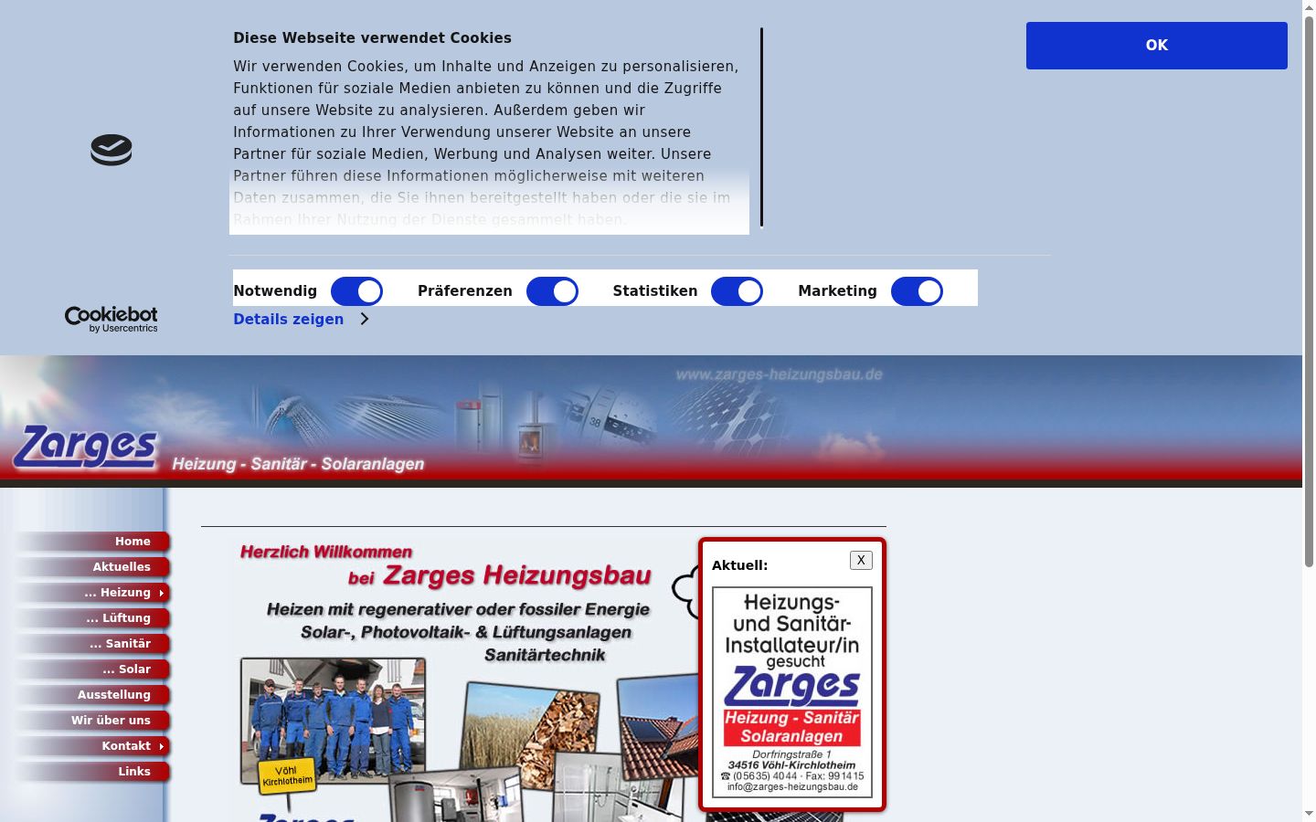 Screenshot tal-banner tal-kunsens muri qabel kwalunkwe interazzjoni