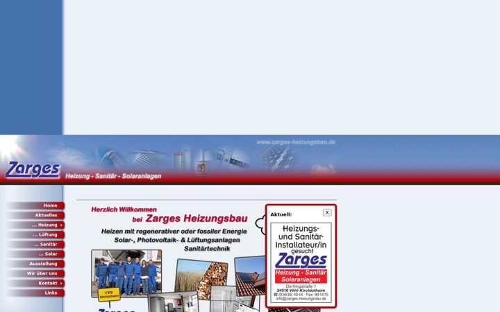 Screenshot of zarges-heizungsbau.de