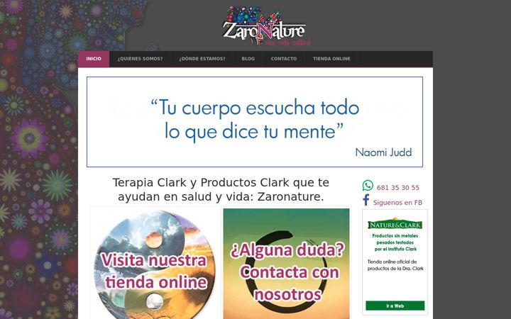 Captura de ecrã de zaronature.com