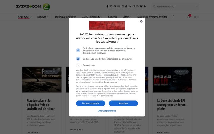 Screenshot of zataz.com