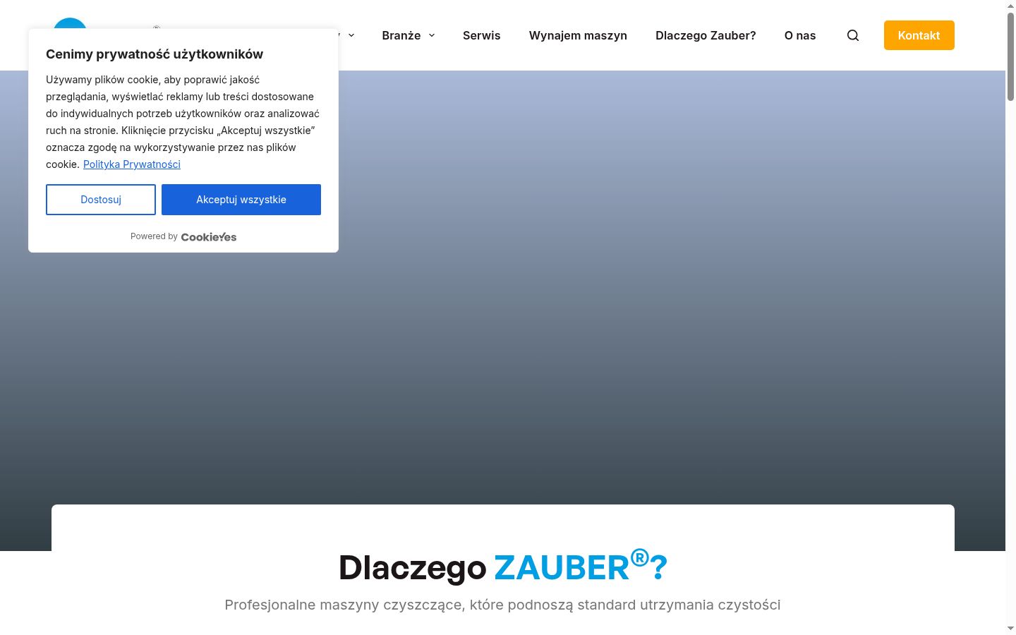 Képernyőkép a bármilyen interakció előtt megjelenő hozzájárulási bannerről