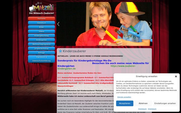 Posnetek zaslona zauberermatzelli.de