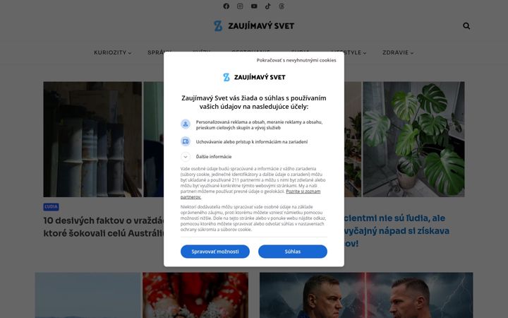 Screenshot of zaujimavysvet.sk